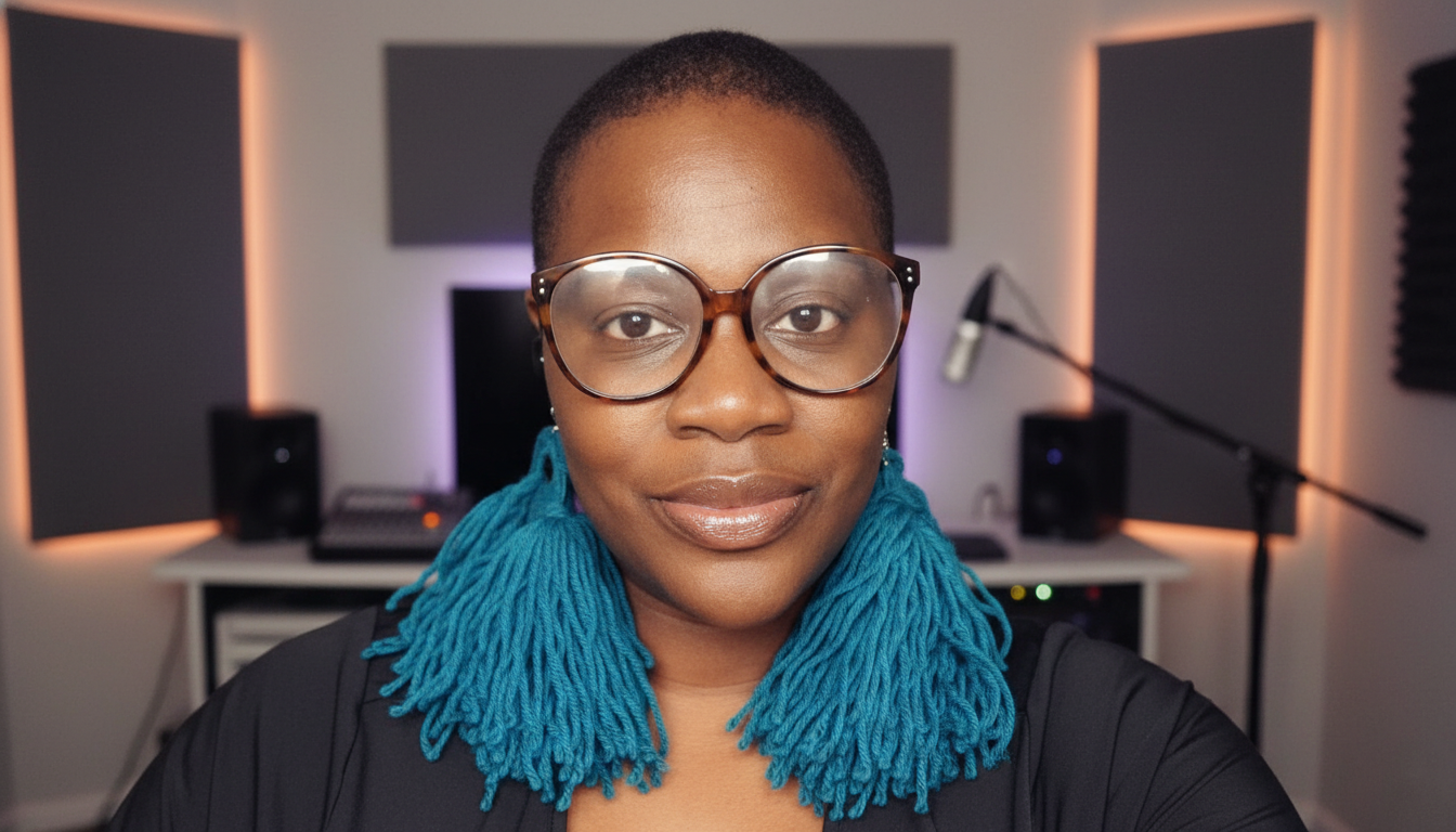 Olivia B Moore in the studio